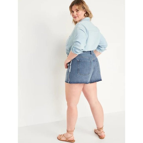 NWT High-Waisted Button-Fly Jean Shorts - Picture 4 of 6